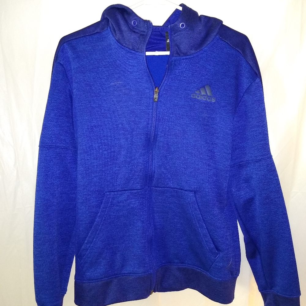 Adidas Hoodie Full Zip Jacket Workout Gym Winter Casual Activewear Blue Small